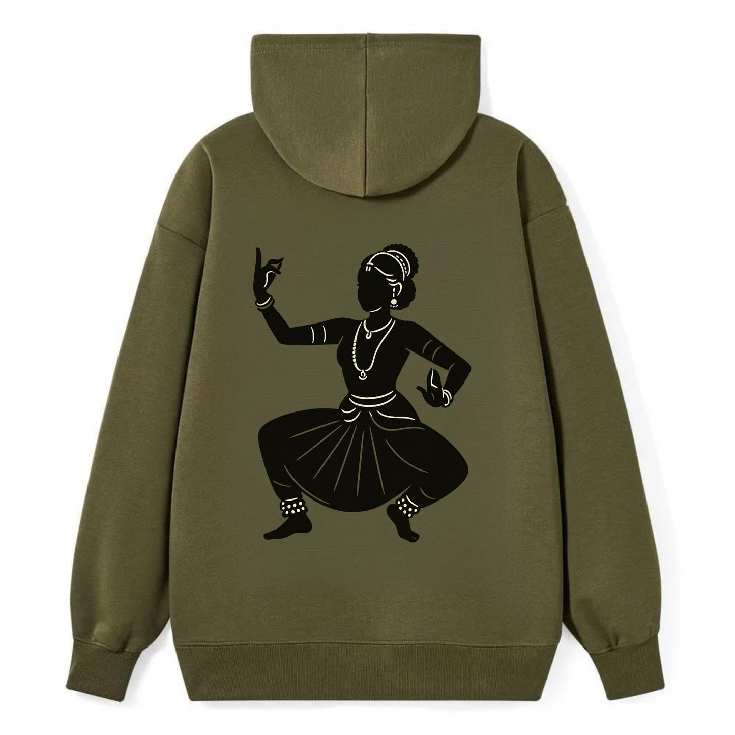 Bharatanatyam classical Indian pose - Classic Pullover Hoodie - ArmyGreen