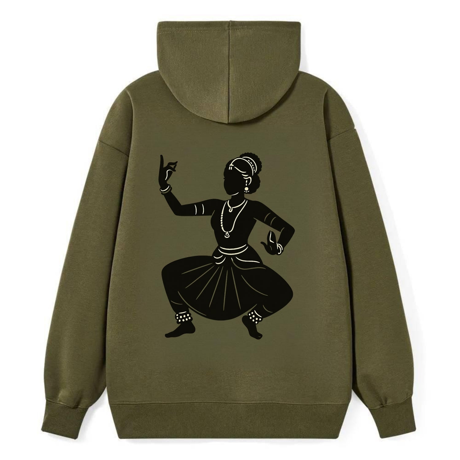 Bharatanatyam classical Indian pose - Classic Pullover Hoodie - ArmyGreen
