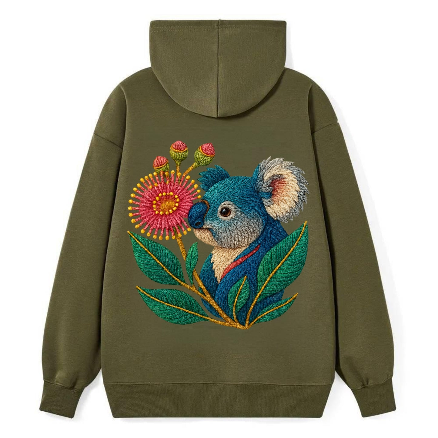 Koala Eucalyptus Bloom - Classic Pullover Hoodie - ArmyGreen