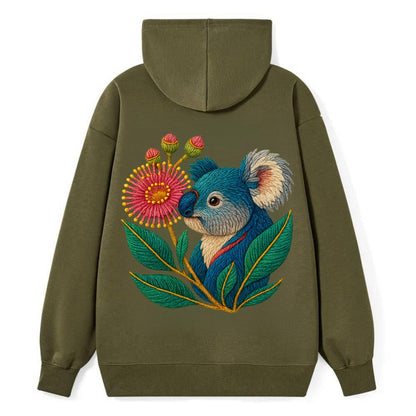 Koala Eucalyptus Bloom - Classic Pullover Hoodie - ArmyGreen