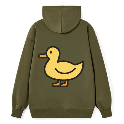Duck - Yellow mallard flat side profile - Classic Pullover Hoodie - ArmyGreen
