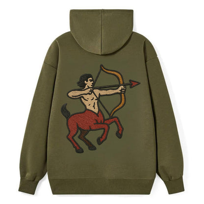 Sagittarius Arrow  - Classic Pullover Hoodie - ArmyGreen