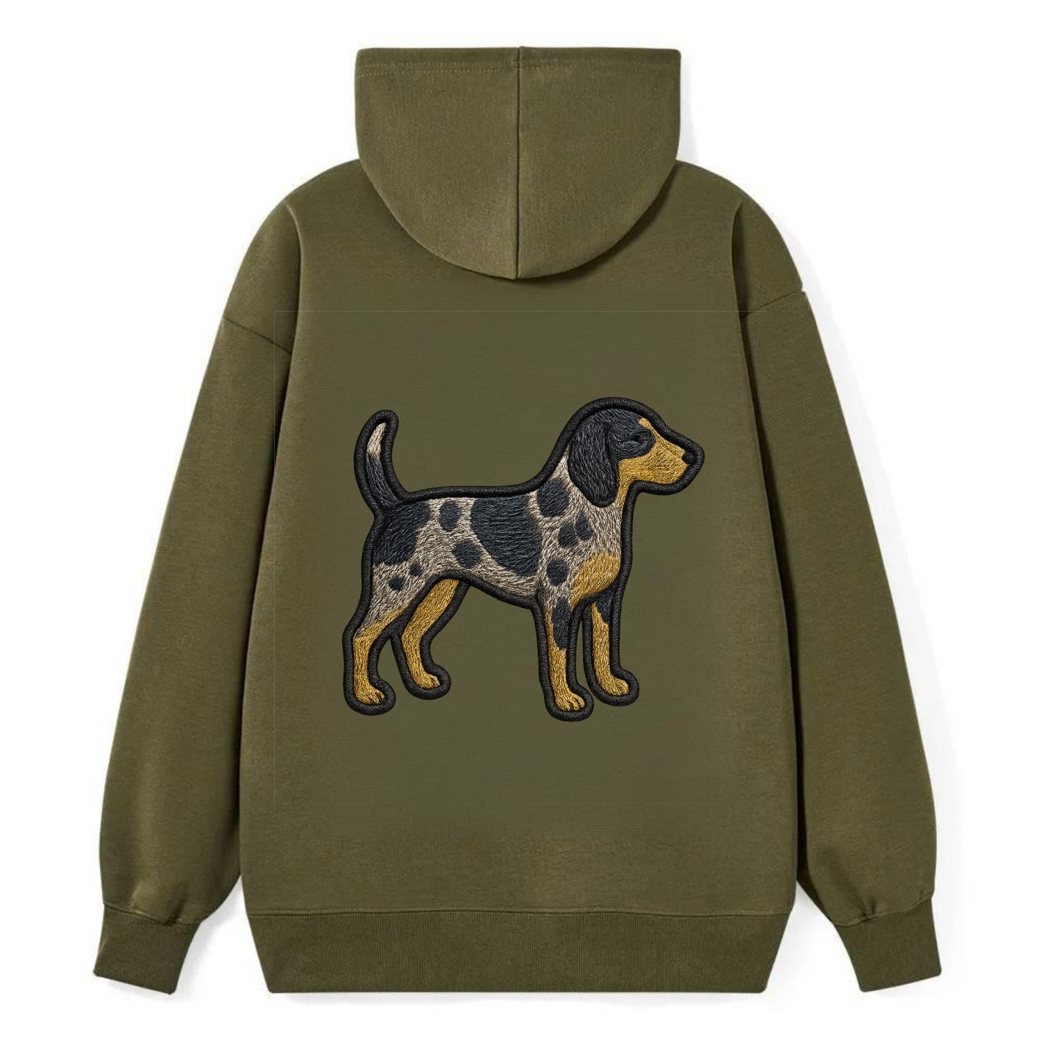 Bluetick Coonhound - Trendy spotted hound logo with prominent black border - Classic Pullover Hoodie - ArmyGreen