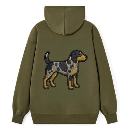 Bluetick Coonhound - Trendy spotted hound logo with prominent black border - Classic Pullover Hoodie - ArmyGreen