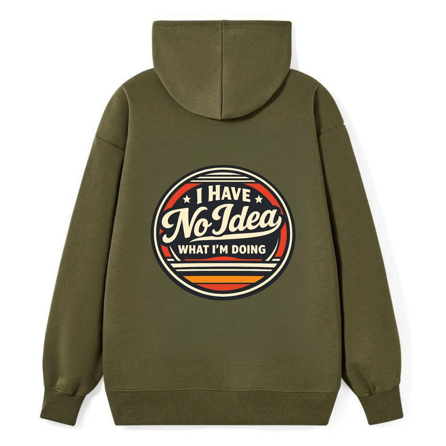Confidently Clueless Emblem - Classic Pullover Hoodie - ArmyGreen
