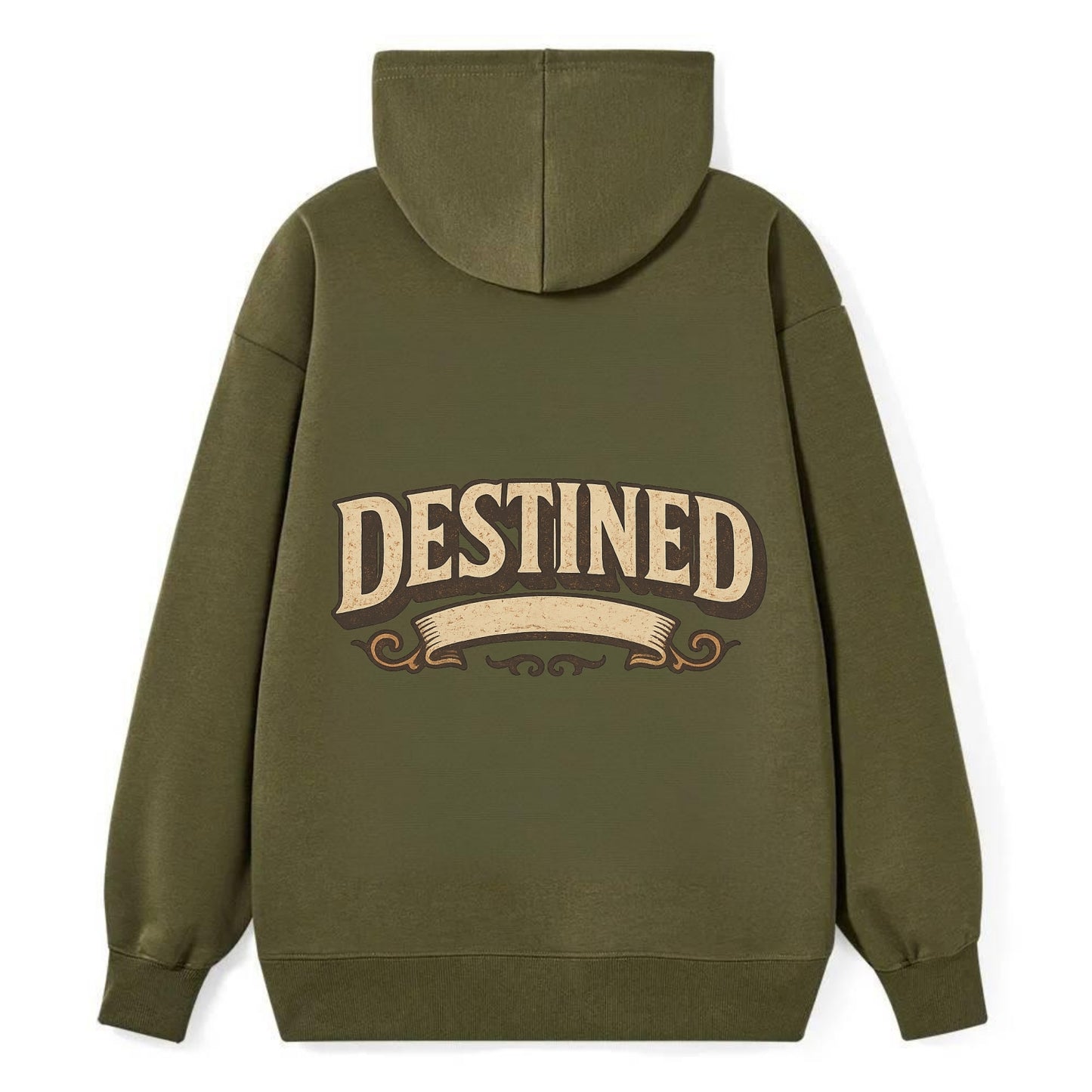 Bold typography design - "DESTINED" - fated for greatness - Classic Pullover Hoodie - ArmyGreen