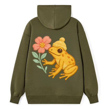 Yellow Dart Frog - Classic Pullover Hoodie - ArmyGreen