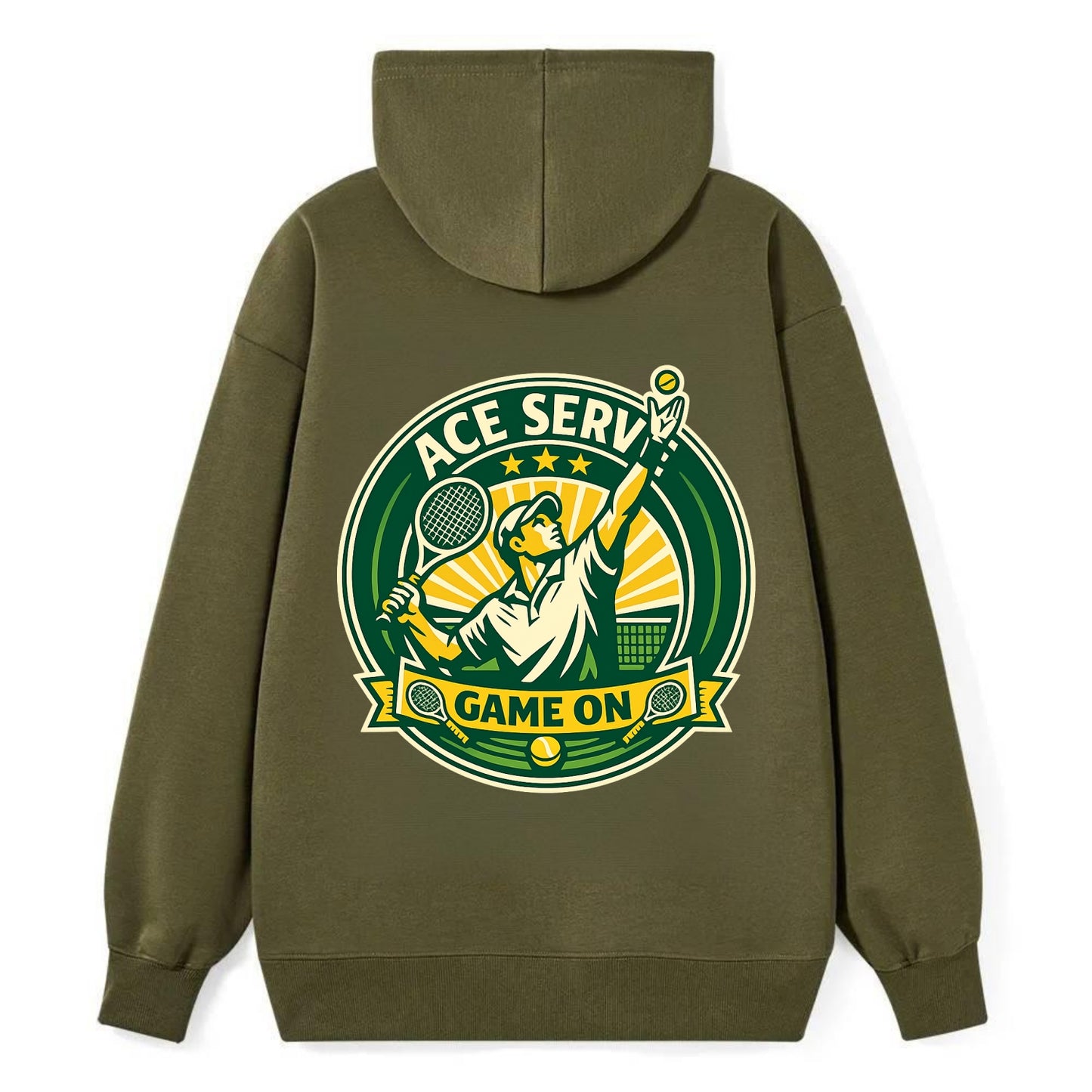 Serving Ace Emblem - Classic Pullover Hoodie - ArmyGreen