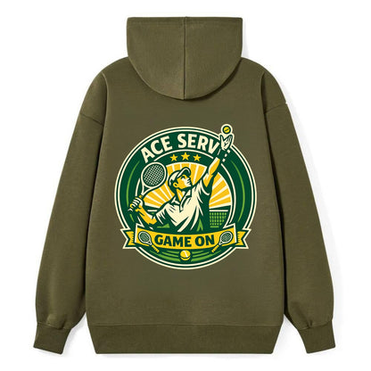 Serving Ace Emblem - Classic Pullover Hoodie - ArmyGreen