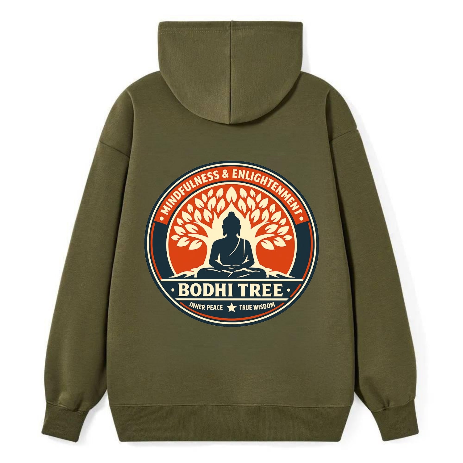 Zen Harmony Emblem - Classic Pullover Hoodie - ArmyGreen