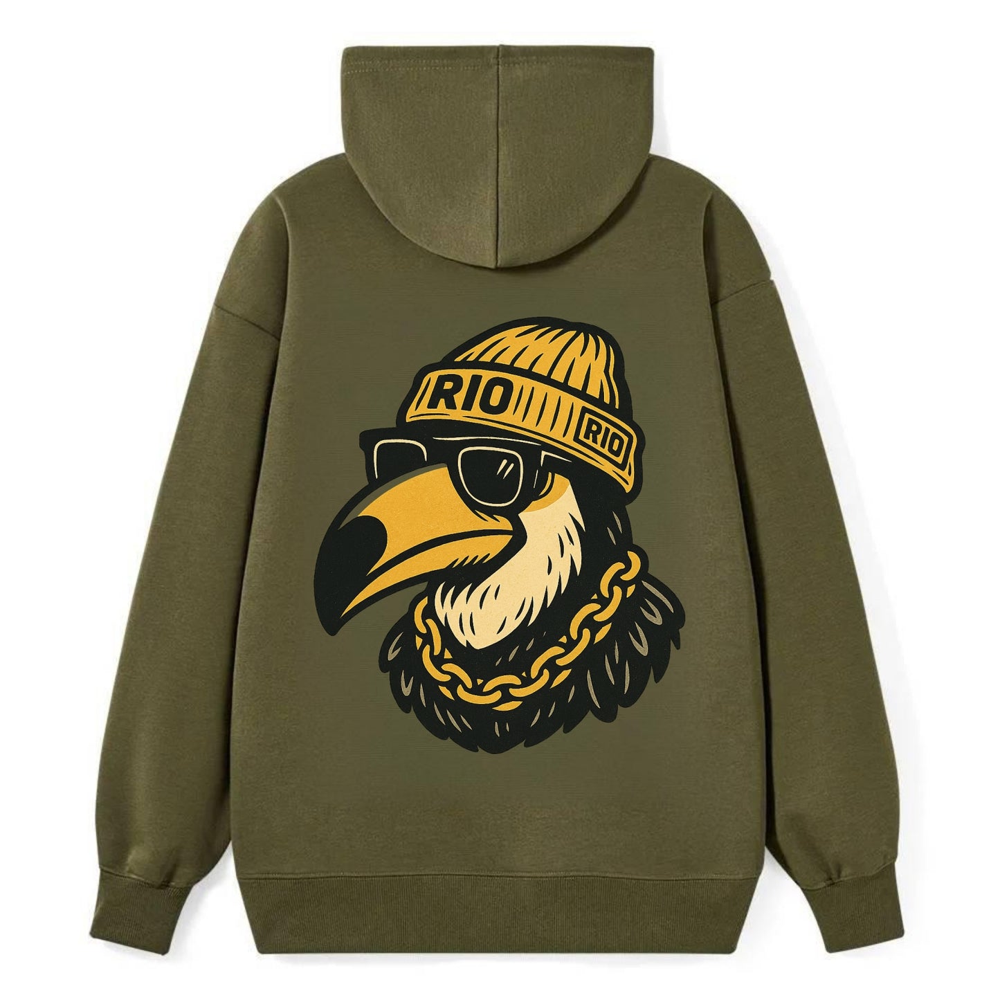 Rio Toucan - Classic Pullover Hoodie - ArmyGreen