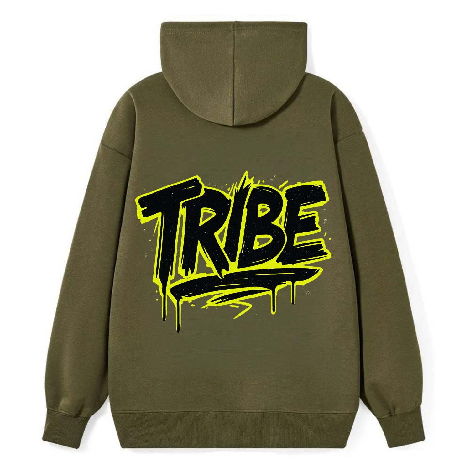 Bold typography design - "TRIBE" - your community, your group - Classic Pullover Hoodie - ArmyGreen
