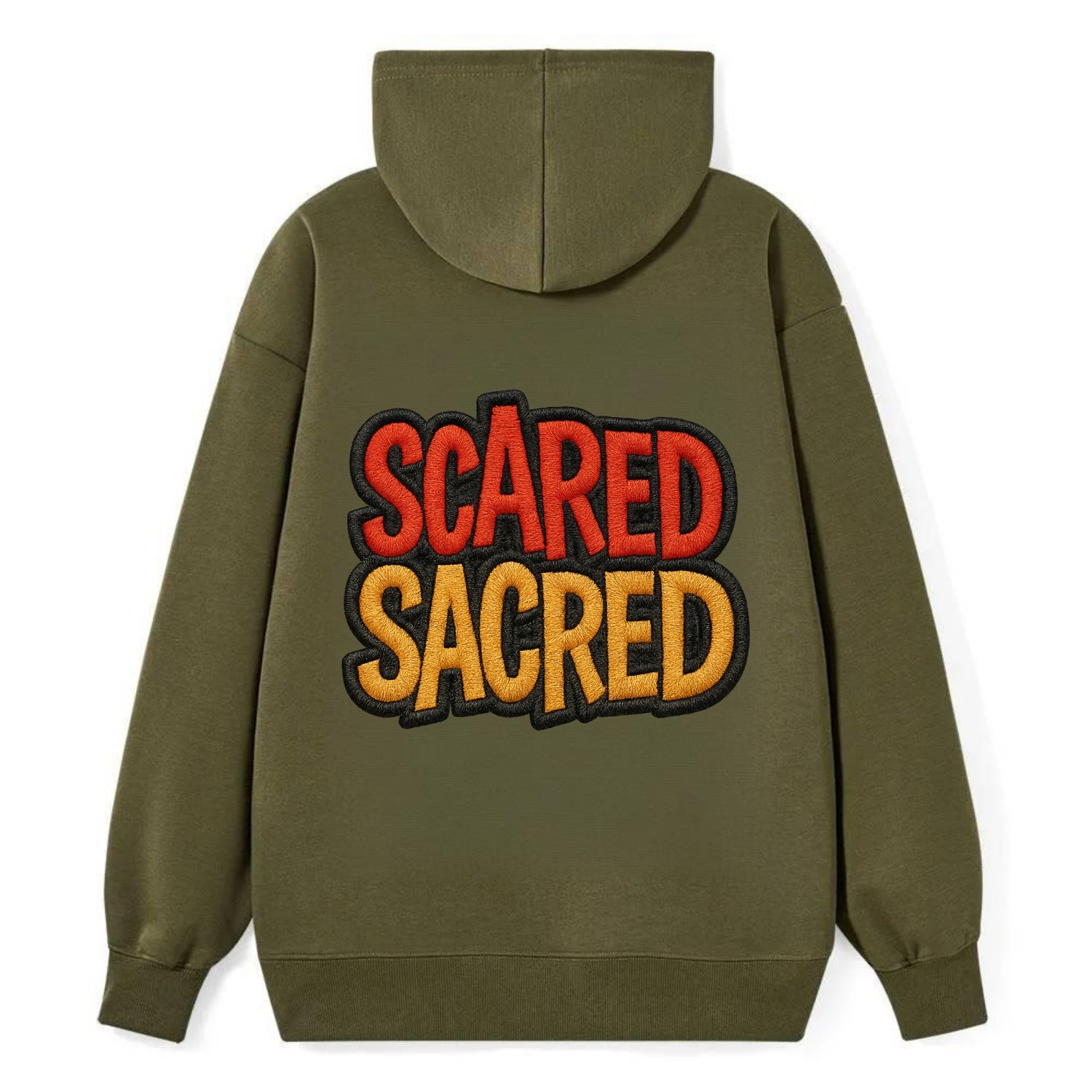 SCARED;SACRED JOURNEY Spiritual Purple Hat - Classic Pullover Hoodie - ArmyGreen