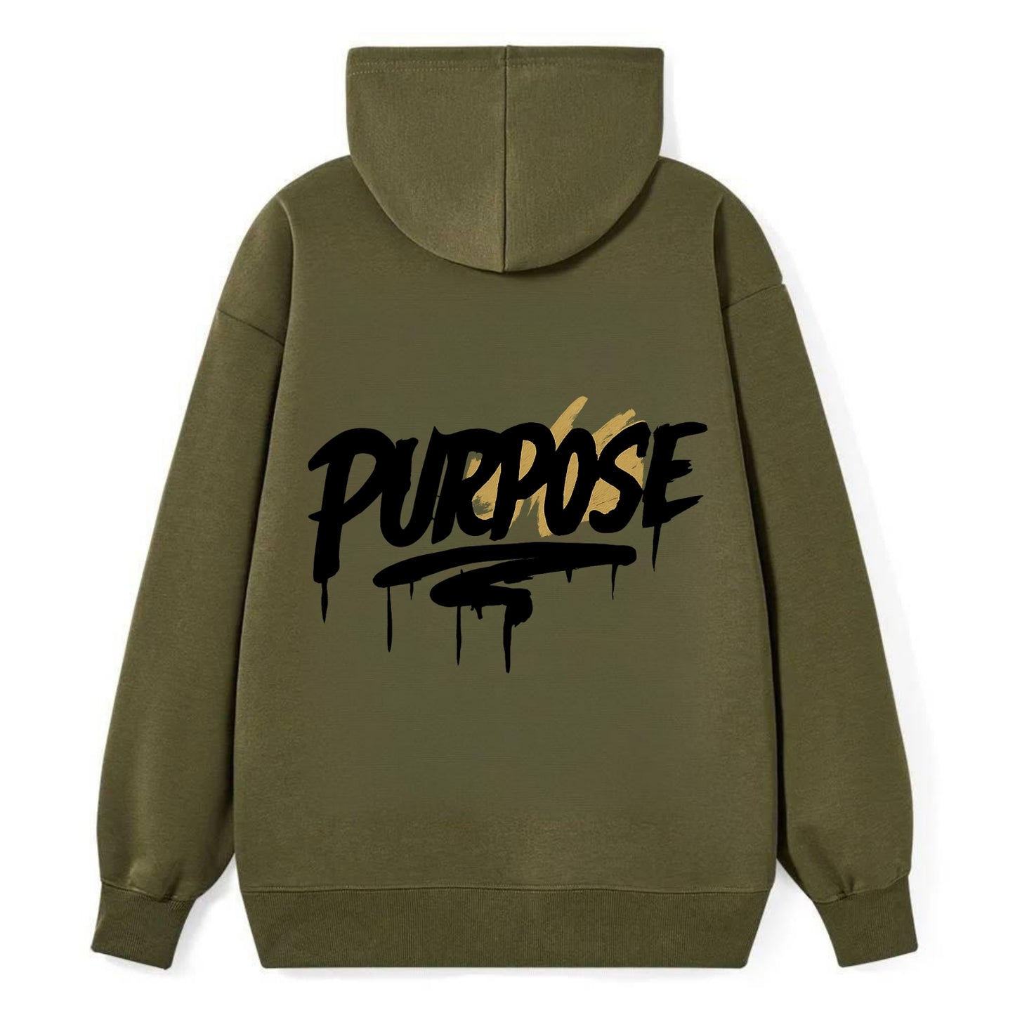 Bold typography design - "PURPOSE" - reason for being - Classic Pullover Hoodie - ArmyGreen