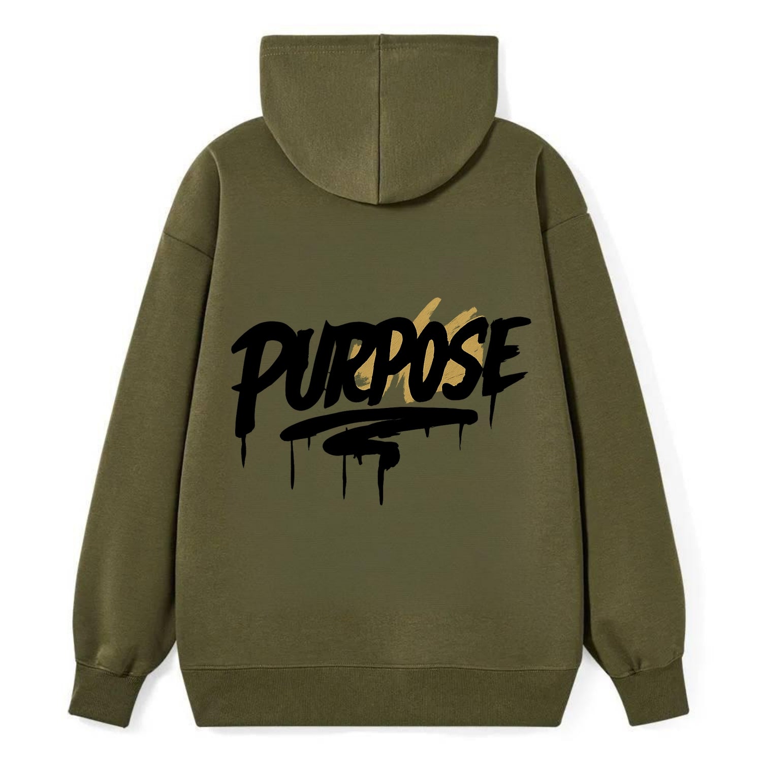 Bold typography design - "PURPOSE" - reason for being - Classic Pullover Hoodie - ArmyGreen