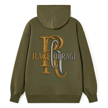 RAGE;COURAGE MODE Warrior Green Hat - Classic Pullover Hoodie - ArmyGreen