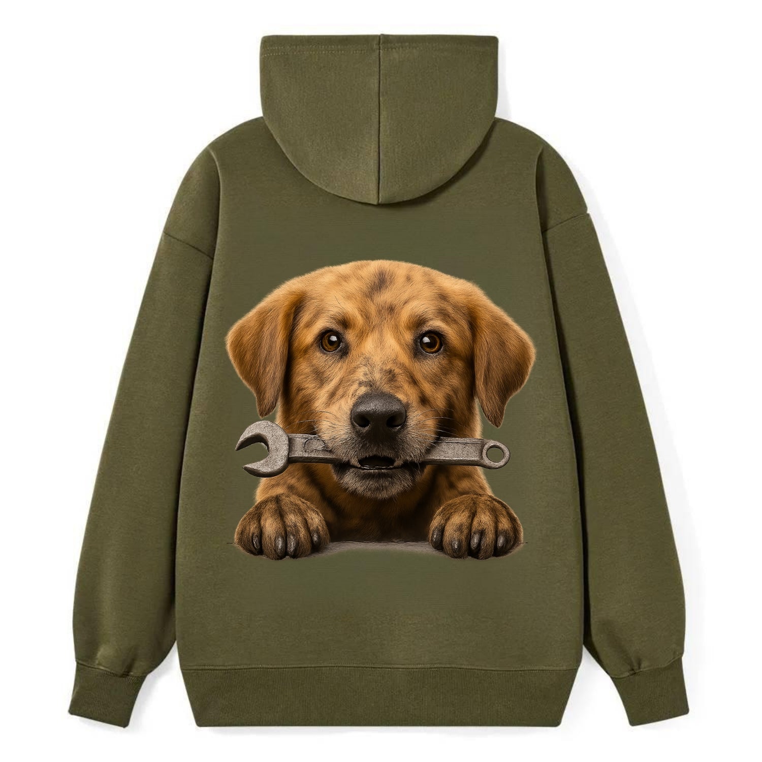 Mechanic Dog  - Classic Pullover Hoodie - ArmyGreen