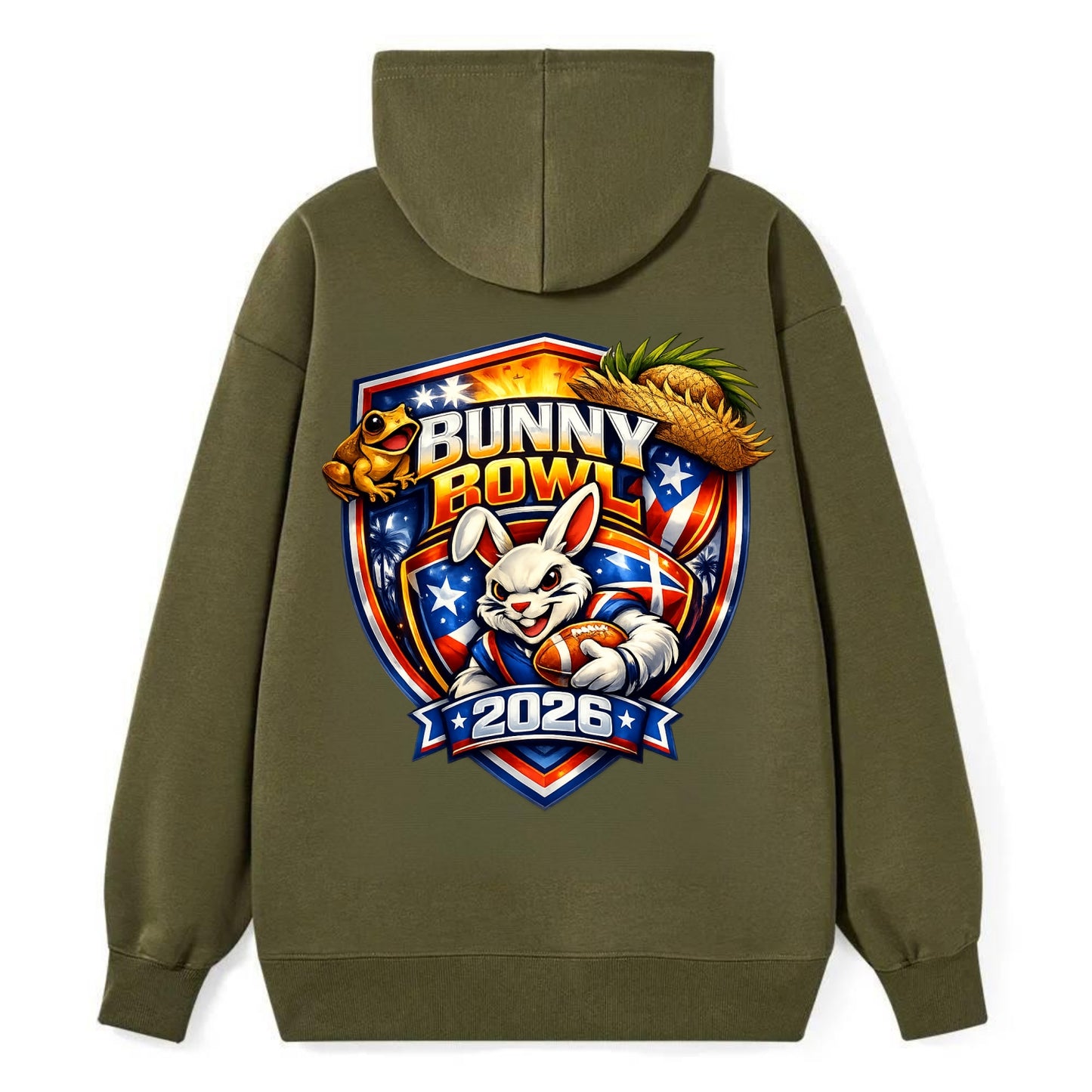 Bunny Bowl 2026 - Classic Pullover Hoodie - ArmyGreen