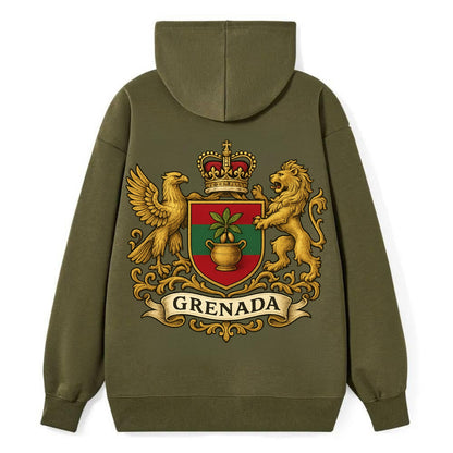 Grenada Heritage Badge  - Classic Pullover Hoodie - ArmyGreen