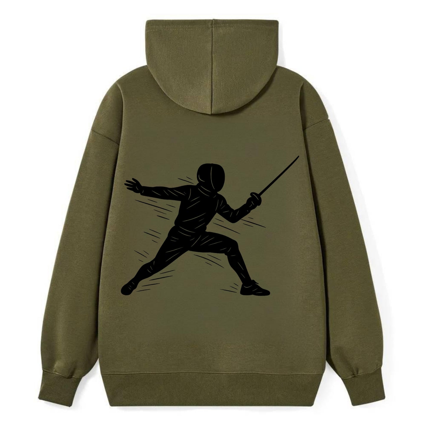 Fencer lunging attack position - Classic Pullover Hoodie - ArmyGreen