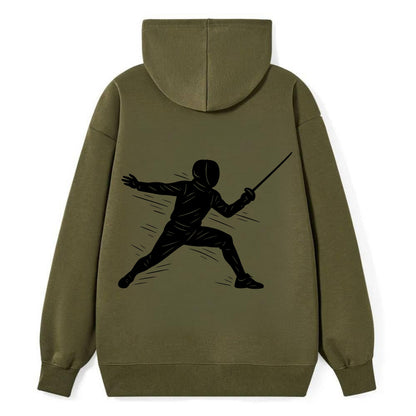 Fencer lunging attack position - Classic Pullover Hoodie - ArmyGreen