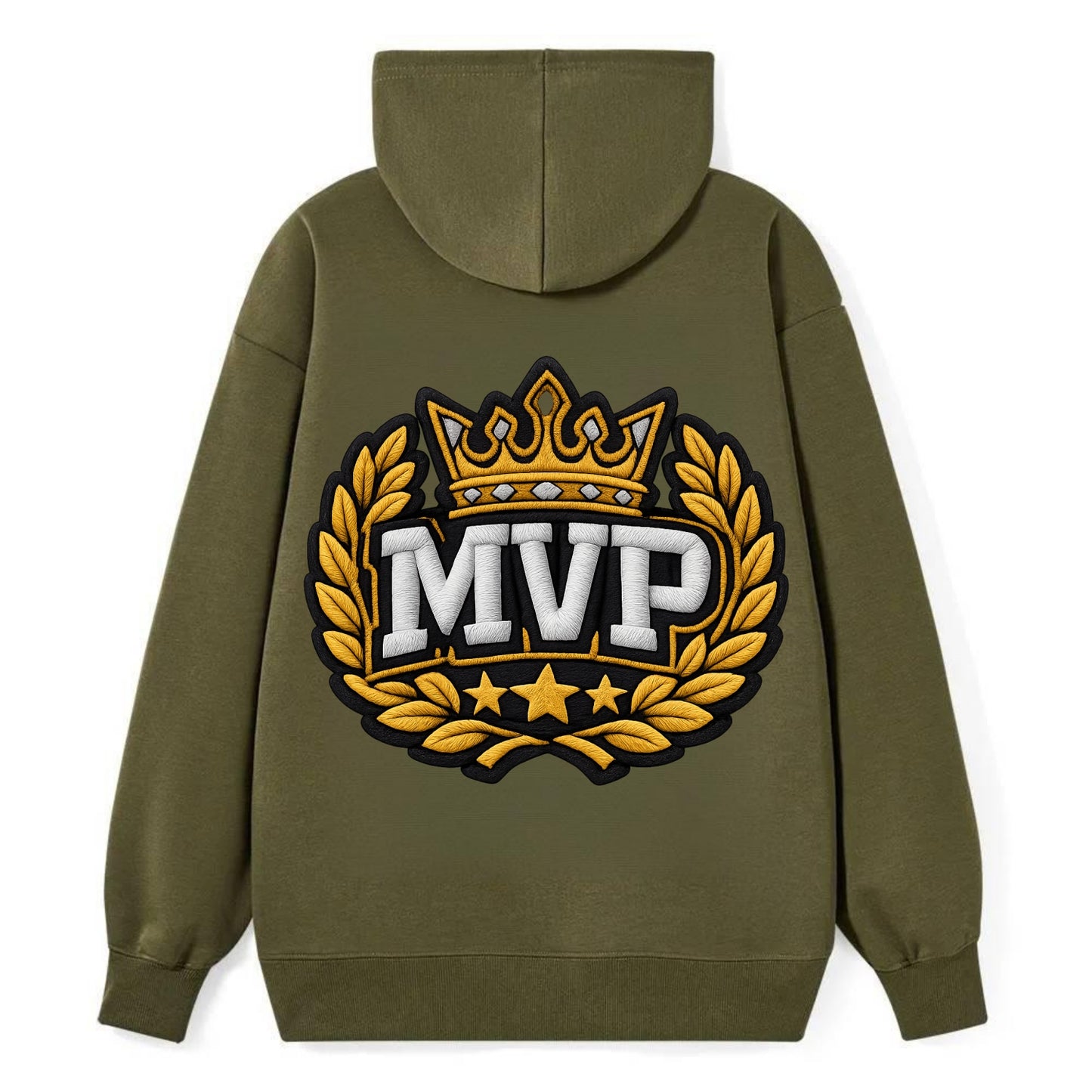 MVP CROWN - crown with laurels in gold , most valuable - Classic Pullover Hoodie - ArmyGreen