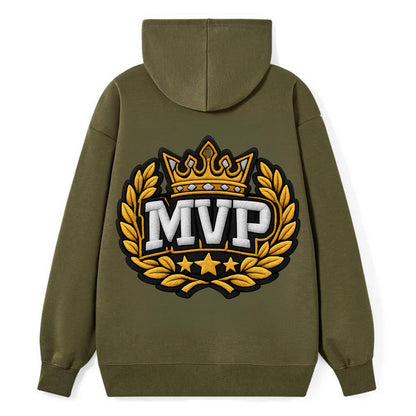 MVP CROWN - crown with laurels in gold , most valuable - Classic Pullover Hoodie - ArmyGreen