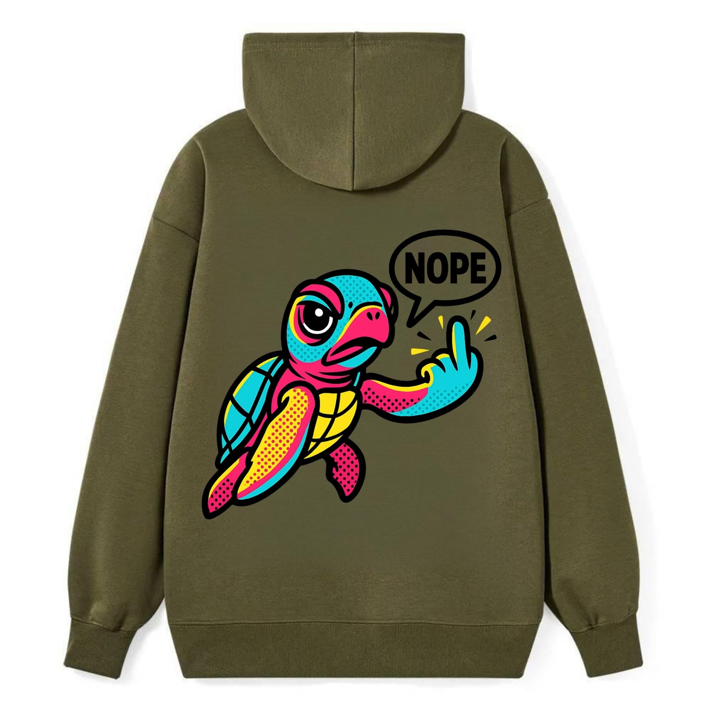 baby sea turtle swimming gracefully, one flipper extended sassily - Classic Pullover Hoodie - ArmyGreen