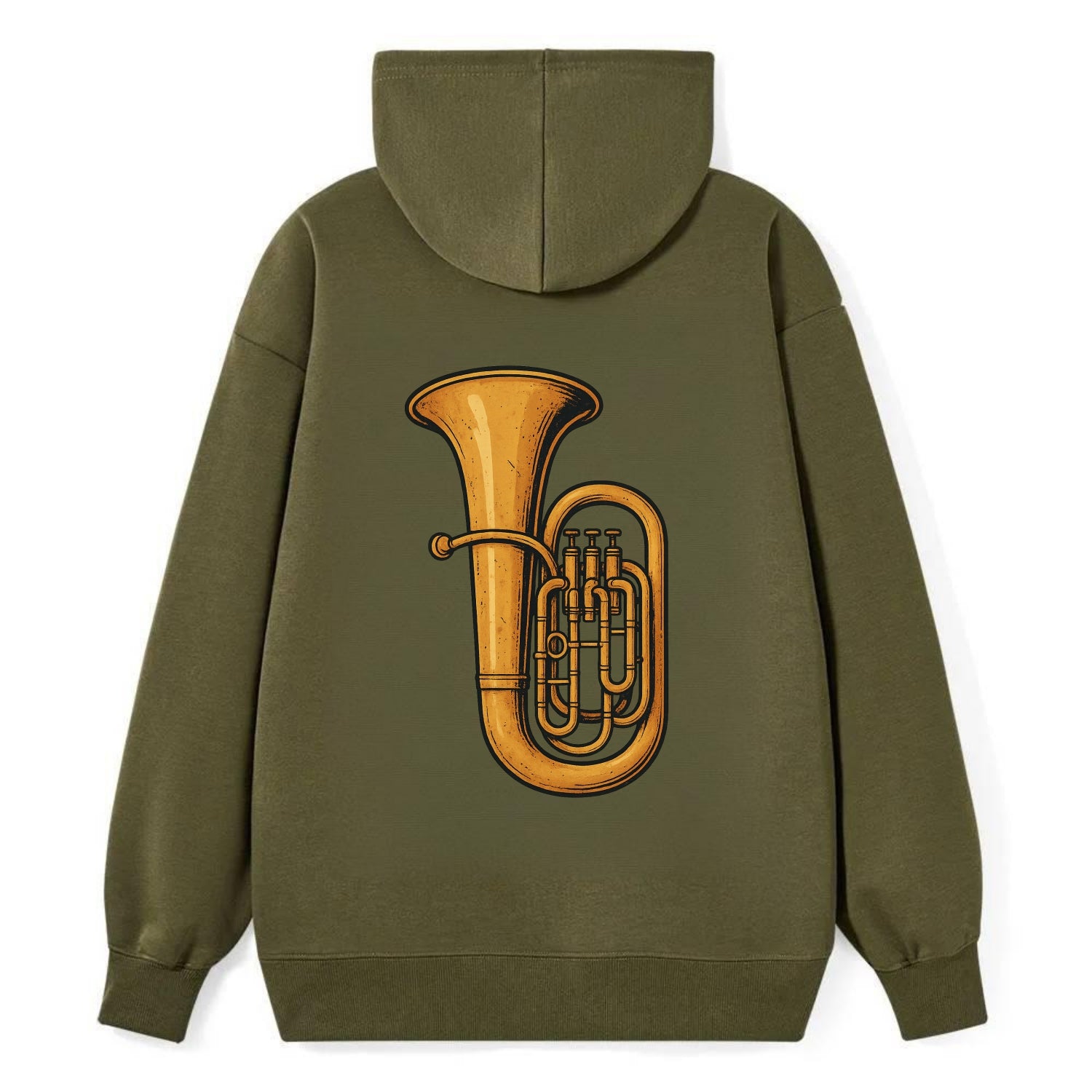 Tuba with large brass bell - Classic Pullover Hoodie - ArmyGreen