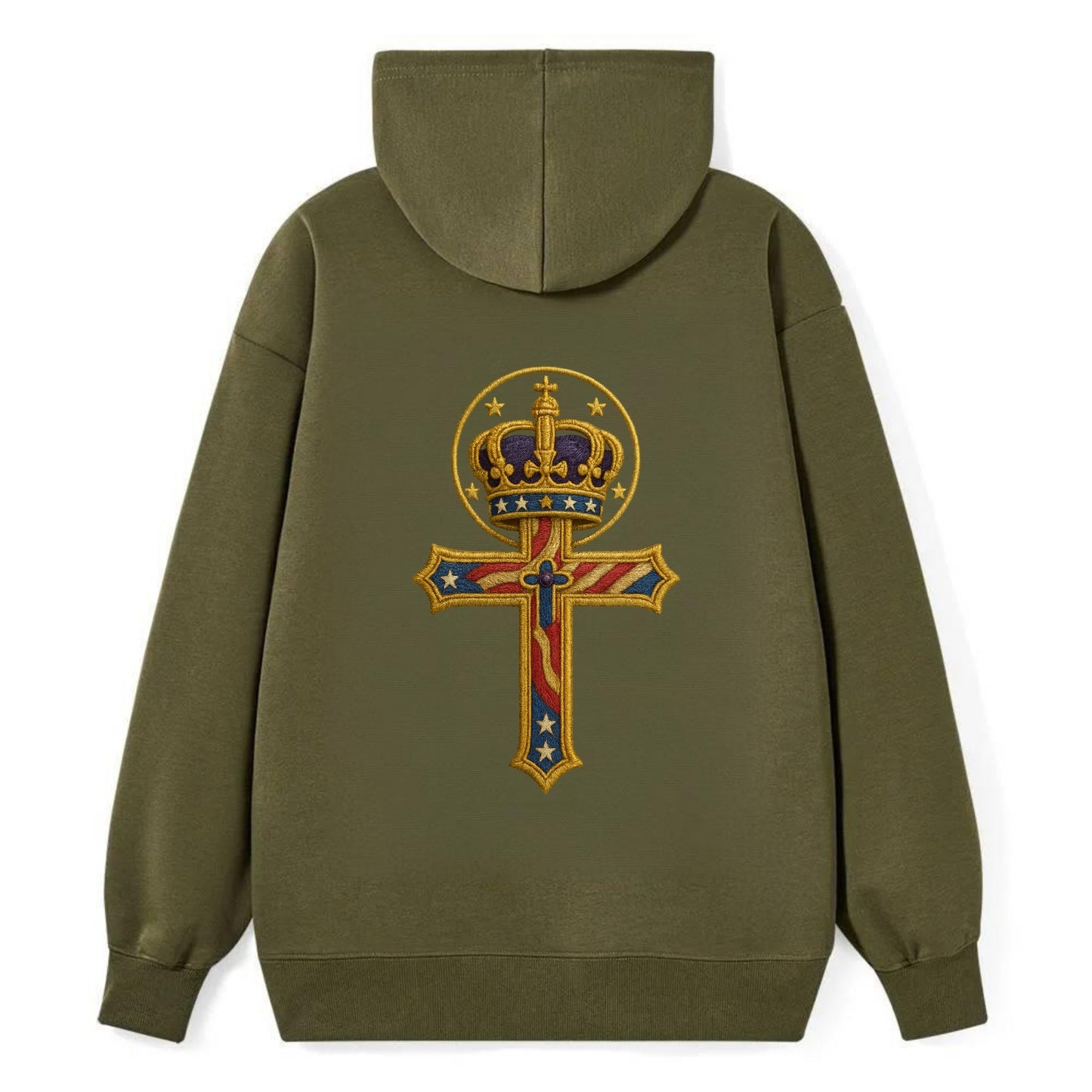 Cross and Crown  - Classic Pullover Hoodie - ArmyGreen