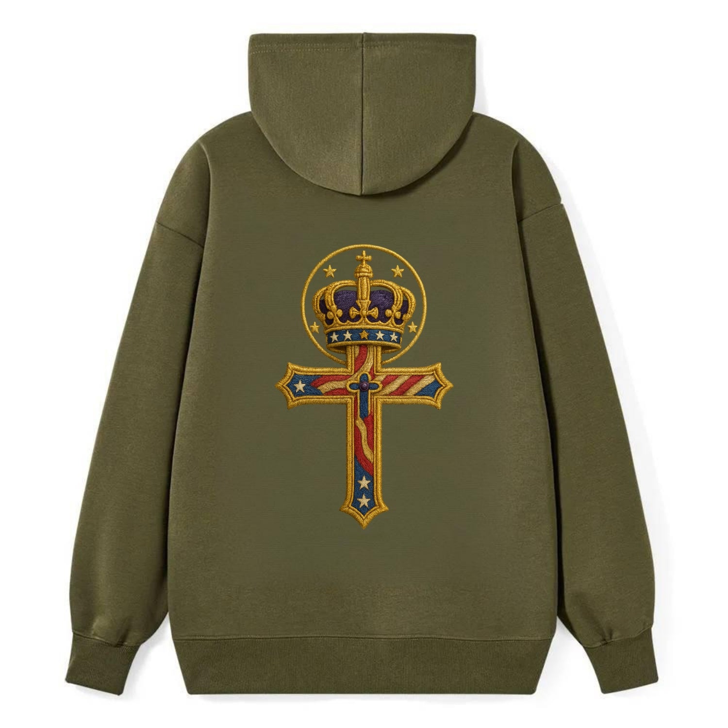 Cross and Crown  - Classic Pullover Hoodie - ArmyGreen