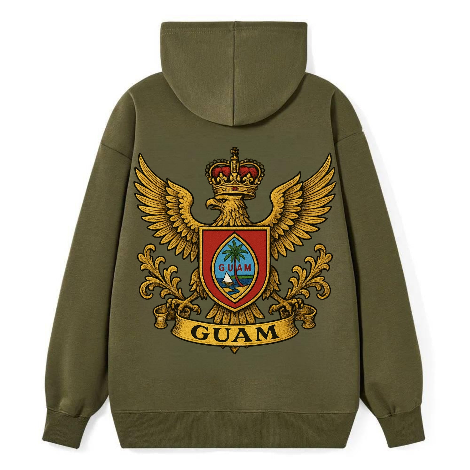 Guam Heritage Badge  - Classic Pullover Hoodie - ArmyGreen