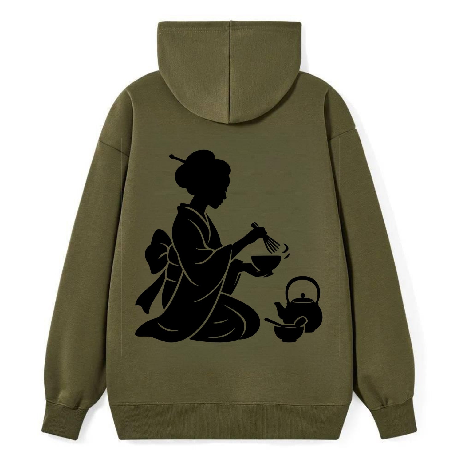 Geisha traditional tea ceremony - Classic Pullover Hoodie - ArmyGreen