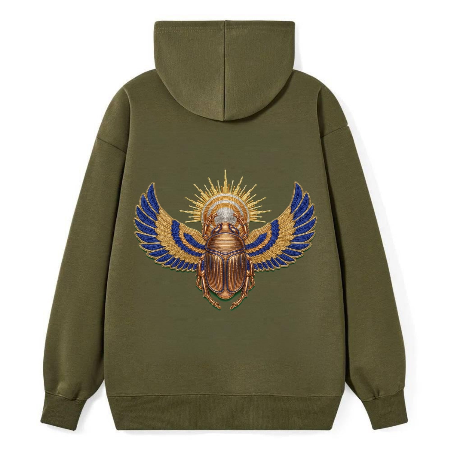 Winged Scarab - Classic Pullover Hoodie - ArmyGreen