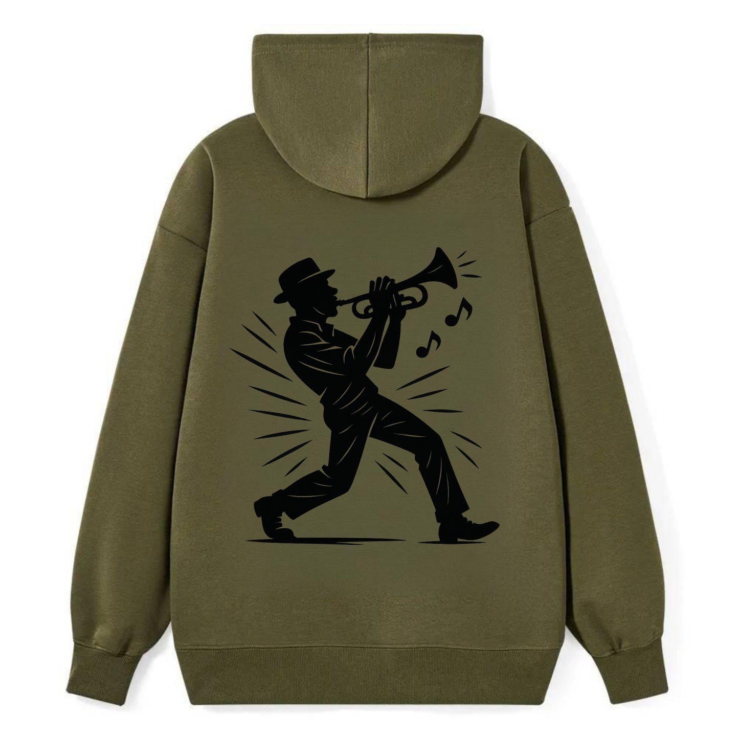 New Orleans jazz musician street corner - Classic Pullover Hoodie - ArmyGreen