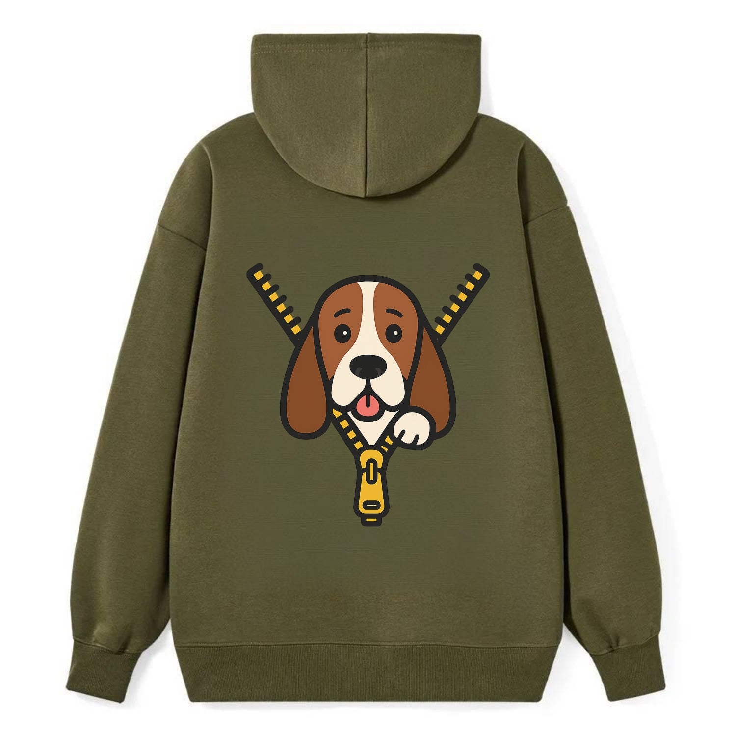 Basset Hound - Classic Pullover Hoodie - ArmyGreen