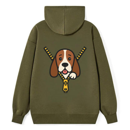 Basset Hound - Classic Pullover Hoodie - ArmyGreen