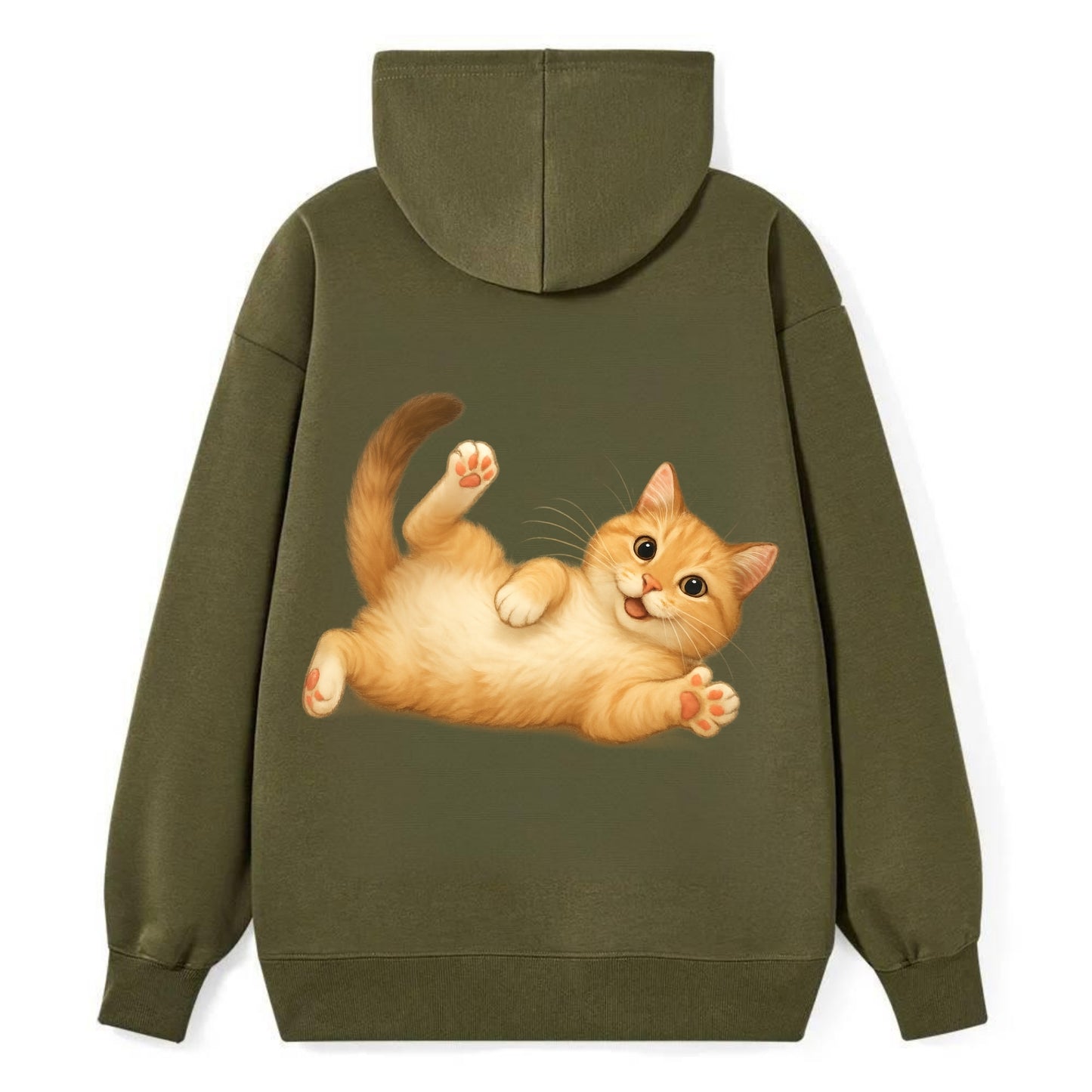 Therapy Cat  - Classic Pullover Hoodie - ArmyGreen