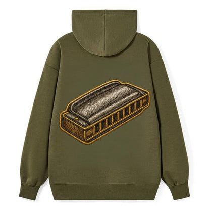 Harmonica  - Classic Pullover Hoodie - ArmyGreen