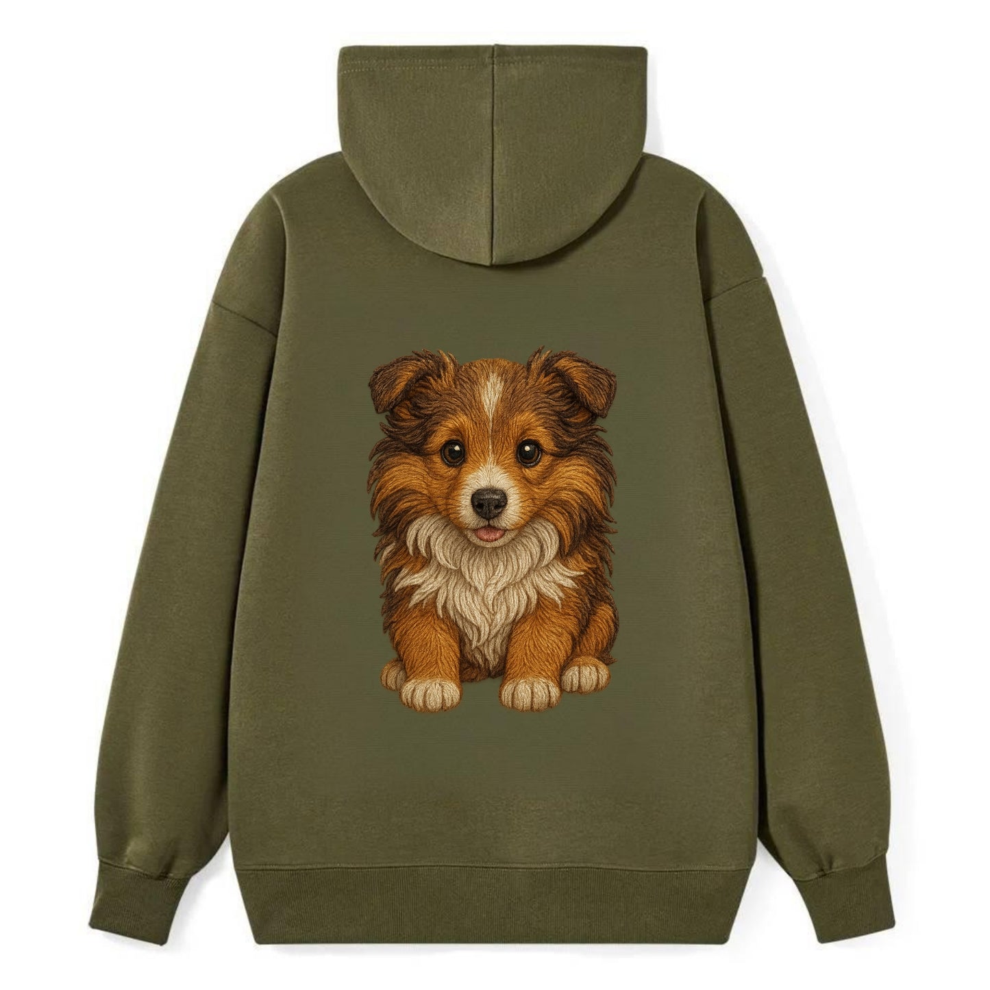 Baby Shetland Sheepdog Puppy - mini collie look, flowing mane, - Classic Pullover Hoodie - ArmyGreen