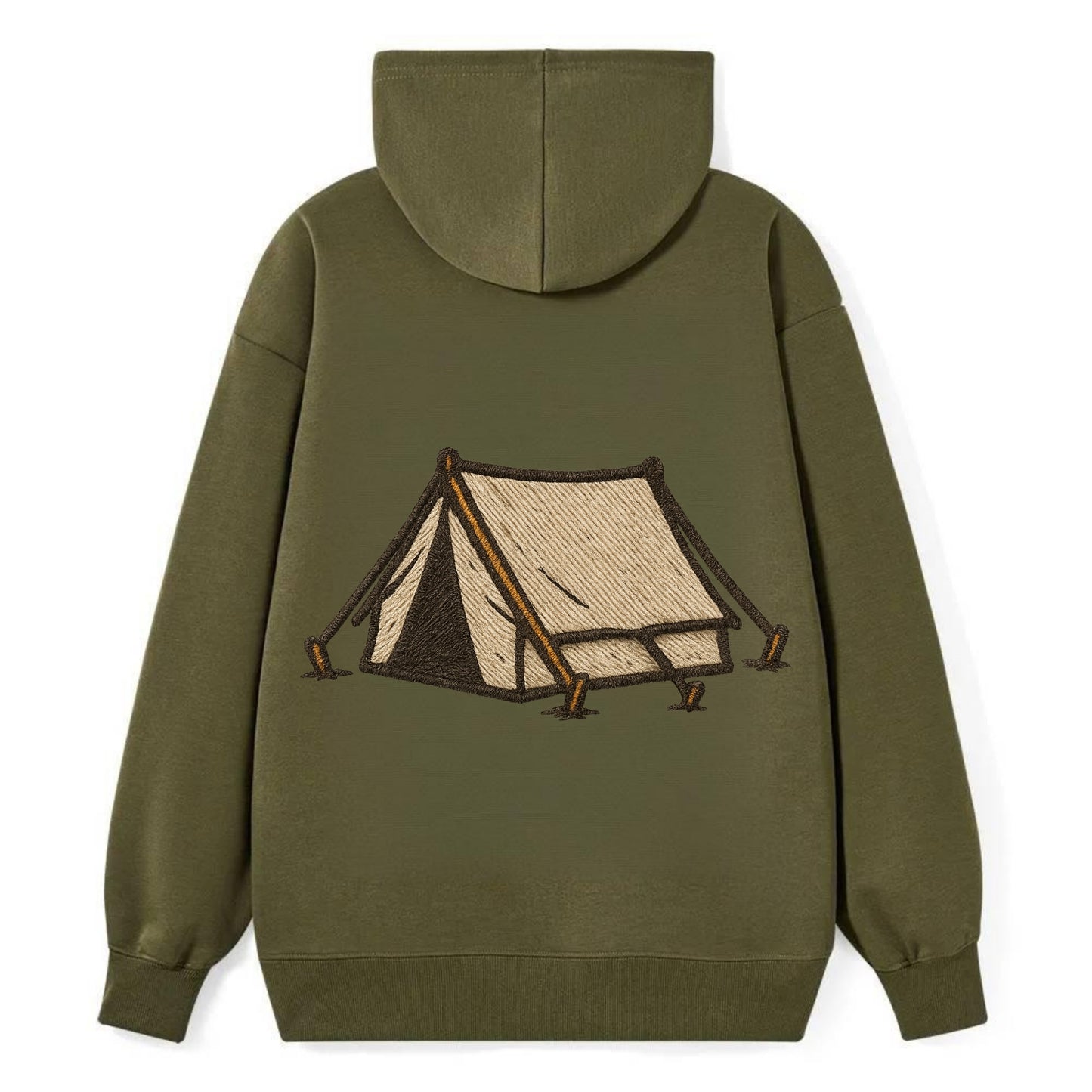 Camping Tent  - Classic Pullover Hoodie - ArmyGreen