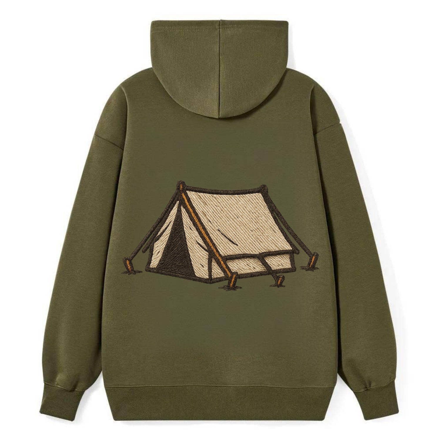 Camping Tent  - Classic Pullover Hoodie - ArmyGreen