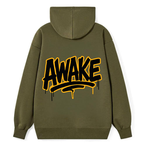 Bold typography design - AWAKE - conscious, aware, alert - Classic Pullover Hoodie