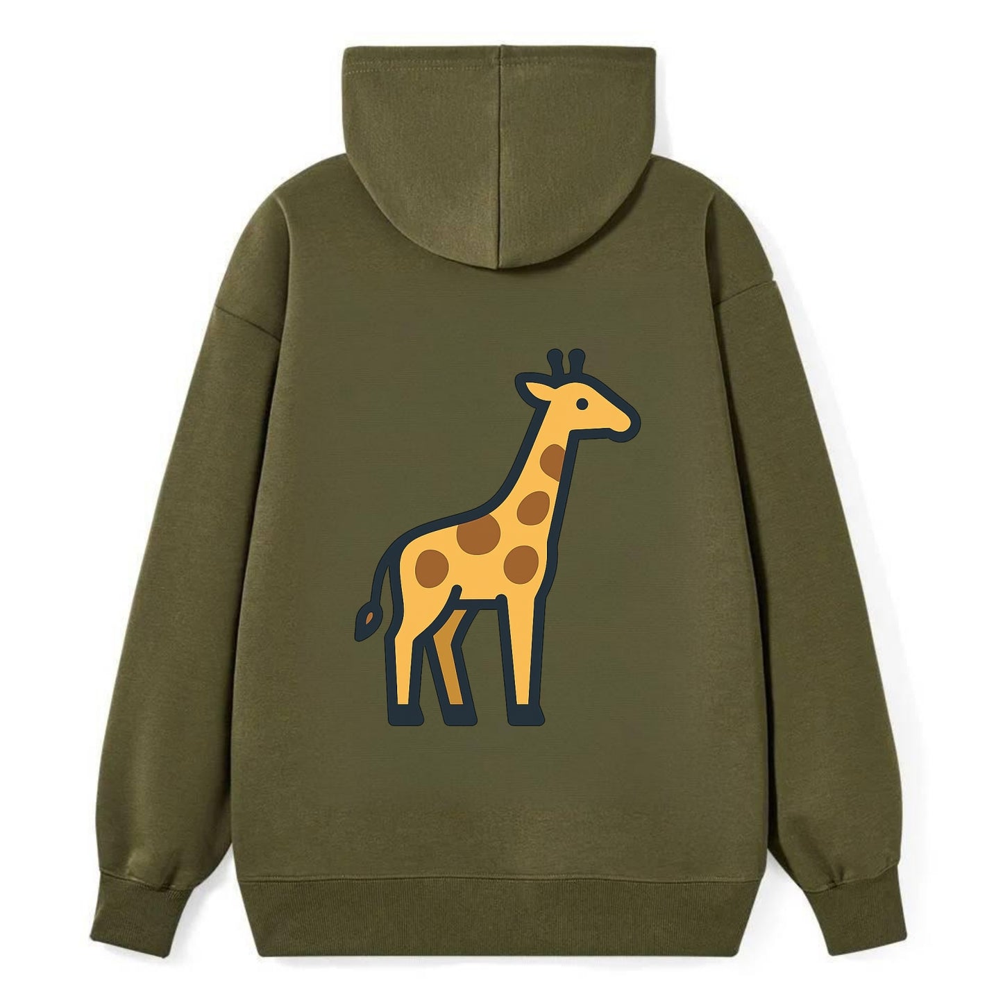 Giraffe - Yellow with brown patches flat side profile - Classic Pullover Hoodie - ArmyGreen