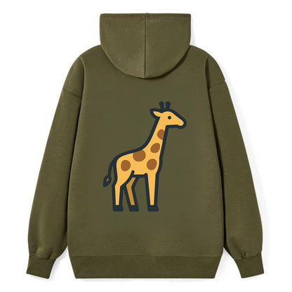 Giraffe - Yellow with brown patches flat side profile - Classic Pullover Hoodie - ArmyGreen