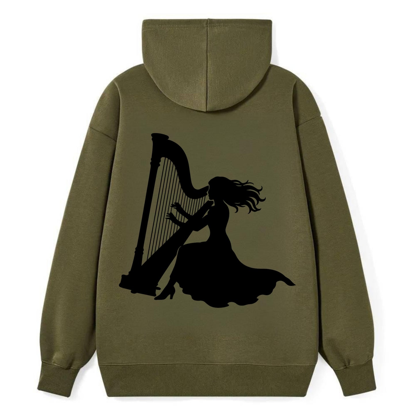 Harpist playing ethereal melody - Classic Pullover Hoodie - ArmyGreen