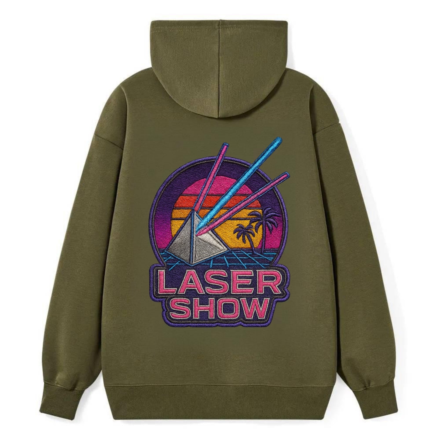 Laser Show - Classic Pullover Hoodie - ArmyGreen