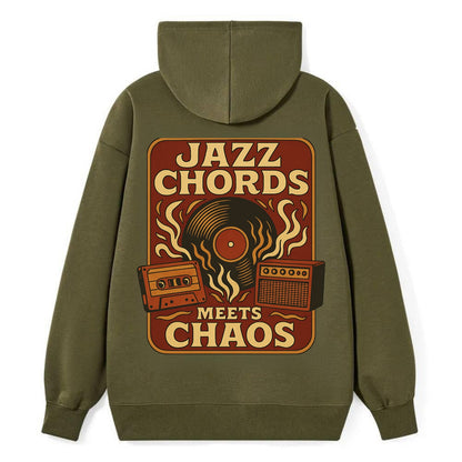 Jazz chords with hyperpop energy - "Jazz Meets Chaos" - unexpected fusion - Classic Pullover Hoodie - ArmyGreen