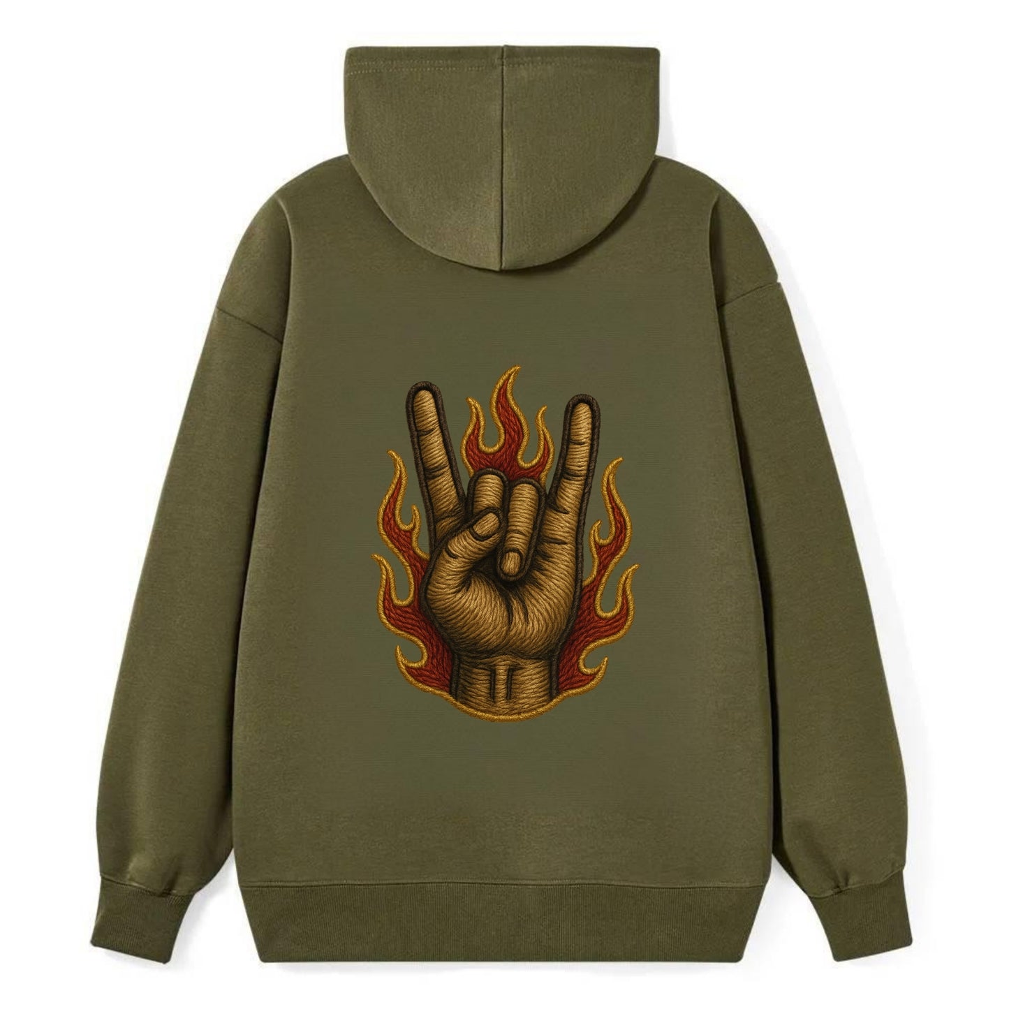 Devil Horns  - Classic Pullover Hoodie - ArmyGreen