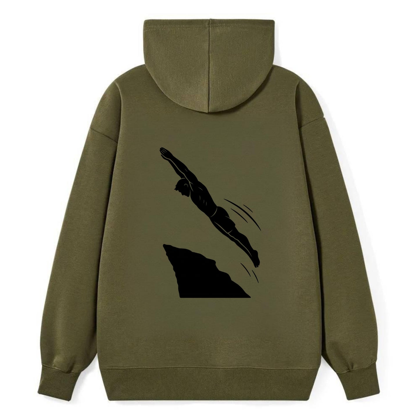 Cliff diver perfect form - Classic Pullover Hoodie - ArmyGreen